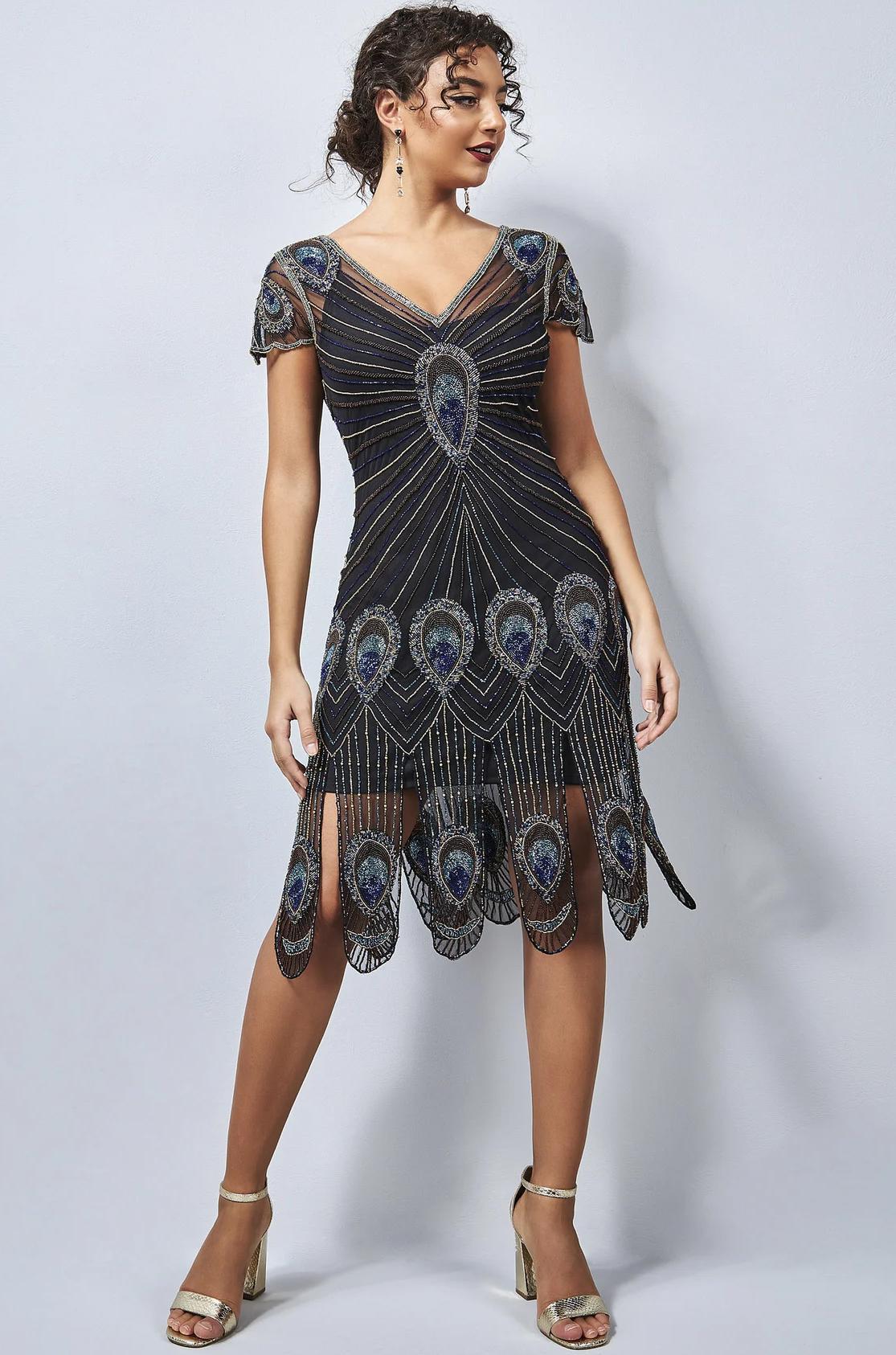 Peacock flapper sale dress