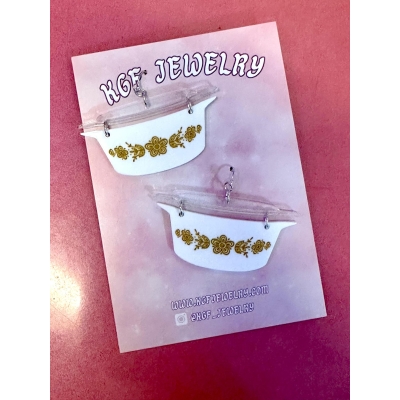 Pyrex Butterfly Earrings