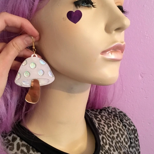 Sparkle Mushroom Earrings - Image 2