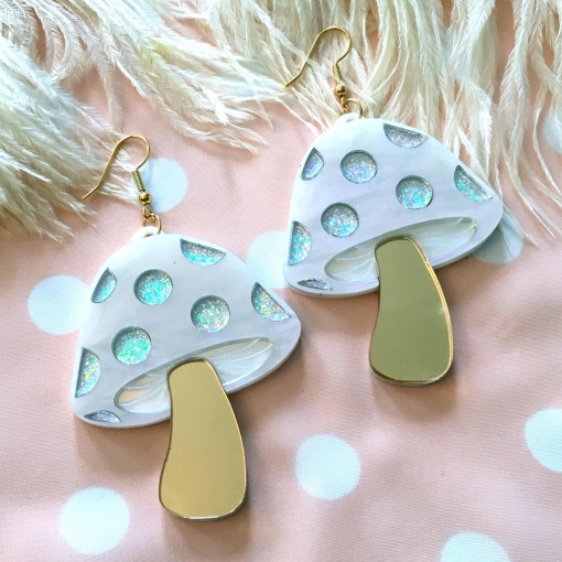 Sparkle Mushroom Earrings