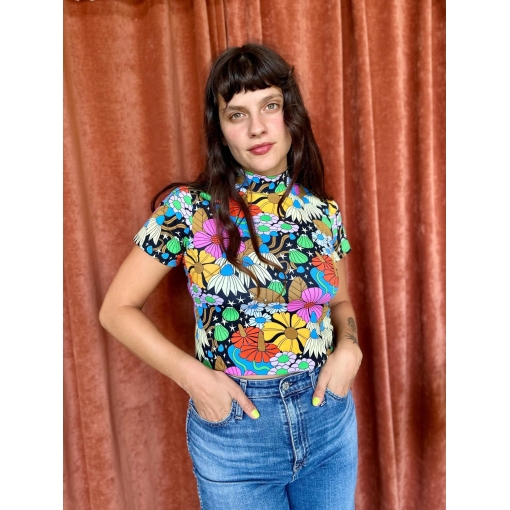 Mock Neck Cosmic Flower - Image 2