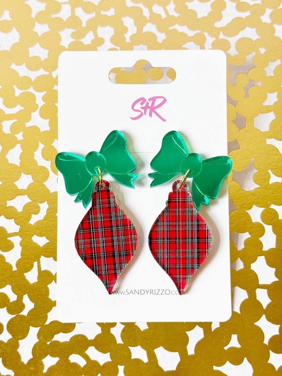 Plaid Ornament Earrings
